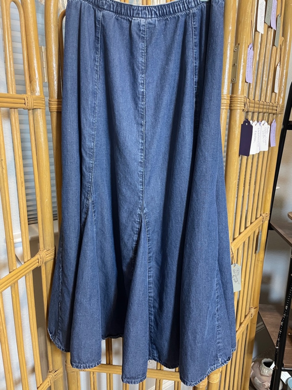 Coldwater Creek Denim A-Line Maxi Skirt in Dark Blue - Picture 6 of 6